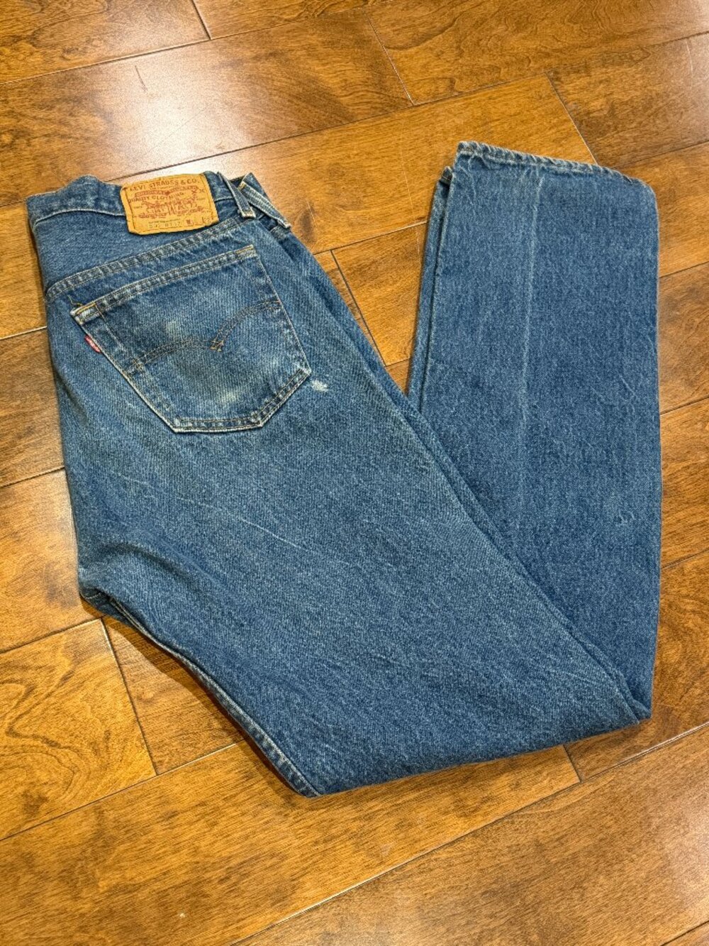 Levi's 501 0117 Size 32x32 (Tagged W35 L38) Blue, Vintage 80s USA Made